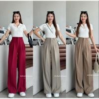 ราคา กางเกงขากระบอกเอวสูง S 3XL BU106 รุ่นClassy Lily pants ดีเทลหูเข็มขัด ผ้านุ่มลื่นพริ้วทิ้งตัว ใส่สบาย ทรงสวยมากกก (24231695418)