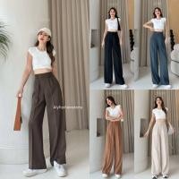 ราคา กางเกงทรงกระบอก เอวสูงแต่งจีบเก็บพุง พลางสะโพกต้นขา ผ้าLILLY มีน้ำหนัก พริ้ว ทิ้งตัว ใส่สบาย ทรงสวยมาก (22975893023)