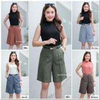 ราคา กางเกง3ส่วนผ้าโซดาทอริ้ว SK302 S 3XL เอวสูง กระดุมซิปหน้ามีกระเป๋า ผ้าใส่สบาย เก็บทรงสวยดูดีทุกสี (26504700639)