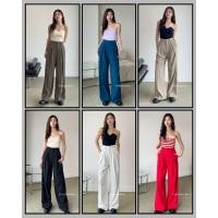 ราคา NEW ขากระบอก จีบทวิตแต่งฝาหลัง เอวสูง ตะขอหน้าซิปหน้า มีกระเป๋า2ข้าง มีหูเข็มขัด ผ้าเบลล่าทิ้งตัวทรงสวย พร้อมส่ง (25411325243)