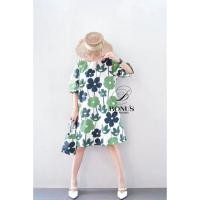 ราคา ชุดเดรสแขนบอลลูน ผ่าข้าง ผ้าคอตตอลญี่ปุ่น 100 ผ้า เนื้อนุ่มๆใส่สบายไม่ร้อน เป็นงานเดรสกระดุมหลัง เจาะกระเป๋าสองข้าง (43166380531)