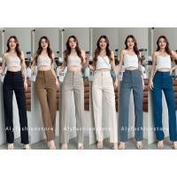 ราคา กางเกงขากระบอกเล็กผ้าลิลลี่ ST301 เอวสูง แต่งกระเป๋าหลังหลอก งานเข้ารูปทรงสวย เก็บพุงพรางหุ่น เที่ยวหรือทำงานแมททุกลุค (25410520799)