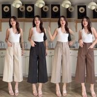 ราคา กางเกง8ส่วนทรงกระบอก So801 ปลายขาบานนิดหน่อย เอวสูง ทรงสวย แต่งเป๋าหน้า ผ้าออดี้ ทิ้งตัว ใส่สบาย (43225238275)