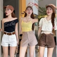 ราคา กางเกงขาสั้นผุ้หญิง ขาสั้นโคเรียรุ่นบาร์บี้ Tyla Sis202 ผ้าโรเชฟลายริ้วพรี่เมี่ยม เนื้อนุ่ม ดีเทลตะขอหน้า กระเป๋า2ข้าง (27191497413)