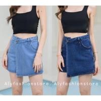 ราคา กระโปรงกางเกงยีนส์ รุ่นป้ายหน้า เอวสูง ด้านหน้าเป็นกระโปรง ด้านหลังเป็นกางเกง ผ้ายีนส์ไม่ยืดทรงสวย ไซส์S 42 พร้อมส่ง (21195780000)