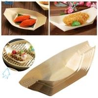 ราคา FAVOR 50PCS จานซูชิ หลายขนาดจานญี่ปุ่นทิ้งไม้รูปเรือ อาหารสร้างสรรค์เสิร์ฟเรือ รูปร่างถาดไม้ชามเครื่องประดับงานแต่งงาน (50150591196)