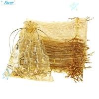 ราคา FAVOR 50 100pcs งานแต่งงานโปรดปรานของขวัญ ทอง Drawstring เครื่องประดับ Pouches Wrap เครื่องประดับ 9 12 ซม 10 15 ซม ออร์แกนซ่า ต่างหูเก็บกระเป๋าขนมแต่งงานถุงของขวัญ (51150601289)