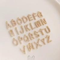 ราคา จี้ diy ฝังเพทาย 26 ตัวอักษร 14k ทองแดง Clad ทอง (43952520328)