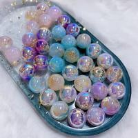 ราคา ลูกปัด 16 มม ฟอยล์สีทอง Galaxy เรซิ่นลูกปัด Through Hole รอบลูกปัด DIY Handmade (27100240856)