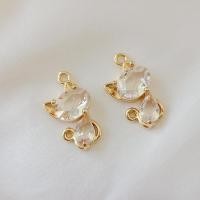 ราคา จี้แมว Diy ทอง 14K ฝังเพทายใส (29472570414)