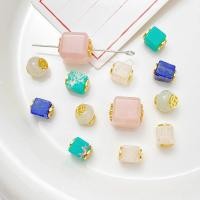 ราคา Spacer ลูกปัดคริสตัลสีชมพูธรรมชาติ Cube น ้ ําตาล Lapis Lazuli Passepartout ทองแดงเหรียญ Patch Cube ผ ่ านรูลูกปัด diy Handmade Retro หลวมลูกปัด (27702746621)