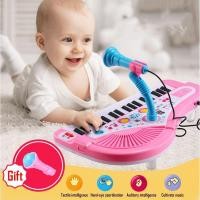 ราคา Little เครื่องดนตรีเปียโนเปียโนอิเล็กทรอนิกส์37 ปุ่มพร้อมไมโครโฟนสำหรับเด็ก ของเล่นเปียโน (25943080509)