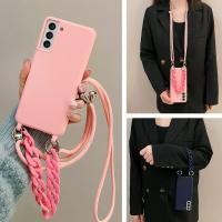 ราคา SAMSUNG สําหรับsamsung S22 S21 หมายเหตุ 10 Plus 20 Ultra S21 FE A14 A24 A54 5G Crossbody Lanyardสร้อยคอCandyเคสโทรศัพท์ซิลิโคนนุ่มสายคล้อง (27252114925)