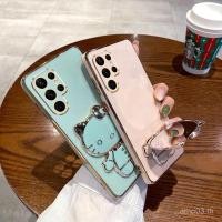 ราคา Soft Case Samsung Galaxy S23 ultra S22 ultra S22 S23 PLUS ซิลิโคนแต่งหน้ากระจกพับวงเล็บชุบเคสใส่โทรศัพท์ kio2 (27264059216)