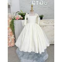 ราคา ชุดราตรีเด็ก ชุดเจ้าหญิง หน้าร้านอยู่รัชดา W19226 สีขาว กระโปรงยาว ไหล่ติดโบว์ คุณหนูสุดสุด (27088644110)