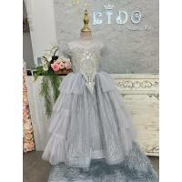 ราคา ชุดราตรีเด็ก หน้าร้านอยู่รัชดา ลองได้ถ่ายรูปเองจากชุดจริง W19173 สีเทา กระโปรงยาว เปิดไหล่ เพชรวิ้งๆ (41606225715)