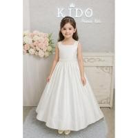 ราคา ชุดราตรีเด็ก ชุดเจ้าหญิง หน้าร้านอยู่รัชดา W19209 สีขาว เนื้อผ้าเงาหรู กระโปรงยาว คอเหลี่ยม (43505374489)