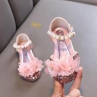 ราคา รองเท้าเด็กออกงาน หน้าร้านอยู่รัชดา ลองได้ H186 สีชมพู เปิดข้างดอกไม้หน้าคาดมุก (41208457040)