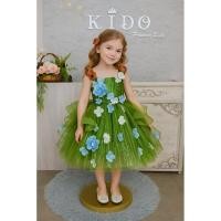 ราคา ชุดราตรีเด็ก หน้าร้านอยู่รัชดา ลองได้ถ่ายรูปเองจากชุดจริง W19174 สีเขียว กระโปรงสั้น สายเดี่ยว ประดับดอกไม้ สวยน่ารัก (40755478941)