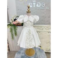 ราคา ชุดราตรีเด็ก หน้าร้านอยู่รัชดา ลองได้ถ่ายรูปเองจากชุดจริง W19171 สีขาว กระโปรงสั้น แขนตุ๊กตา คอกว้างประดับโบว์หน้า สว (26537939392)