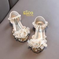 ราคา รองเท้าเด็กออกงาน หน้าร้านอยู่รัชดา ลองได้ H186 สีทอง เปิดข้างดอกไม้หน้าคาดมุก (42755320617)