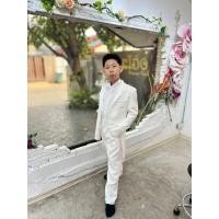 ราคา สูทเด็กผู้ชาย หน้าร้านอยู่รัชดา ลองได้ถ่ายรูปจากชุดจริง S167 สีขาว เซ็ตทักซิโด้5ชิ้น สูท เชิ้ต คาดเอว กางเกง หูกระต่าย (28868438764)