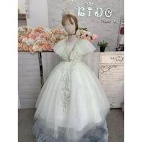 ราคา ชุดราตรีเด็ก หน้าร้านอยู่รัชดา ลองได้ถ่ายรูปเองจากชุดจริง W19103 สีเขียว คอวีฟูระบาย กระโปรงยาว สวยน่ารักมากค่ะ (43751566528)