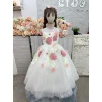 ราคา ชุดราตรีเด็ก หน้าร้านอยู่รัชดา ลองได้ถ่ายรูปจากชุดจริง W19156 สีขาว กระโปรงยาว แขนสั้น ประดอกไม้สวยหวานมาก (40901576427)