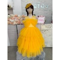 ราคา ชุดราตรีเด็ก หน้าร้านอยู่รัชดา ลองได้ถ่ายรูปจากชุดจริง W19124 สีเหลือง กระโปรงยาว แขนสั้น ติดติ้นทองวิ้งๆสวยหรู (40452745809)