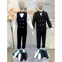 ราคา สูทเด็กผู้ชาย หน้าร้านอยู่รัชดา ลองได้ถ่ายรูปจากชุดจริง S179 สีดำ เซ็ตสูท5ชิ้น สูท เสื้อเชิ้ต กั๊ก กางเกง หูกระต่าย (29979648812)
