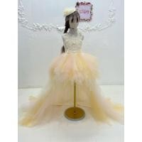 ราคา ชุดราตรีเด็ก หน้าร้านอยู่รัชดา ลองได้ถ่ายรูปเองจากชุดจริง W19180 สีเหลือง กระโปรงหน้าสั้นหลังยาว แขนสั้น คอเพชรหรู ฟู (29887027580)