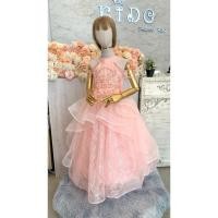 ราคา ชุดราตรีเด็ก ร้านอยู่รัชดา ลองได้ถ่ายรูปจากชุดจริง W18777สีโอรส ตกแต่งด้วยคลิสตัลที่แขน กระโปรงยาวฟู สวยหรู (29115500880)