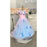 ราคา ชุดราตรีเด็ก หน้าร้านอยู่รัชดา ลองได้ถ่ายรูปเองจากชุดจริง W19014 สีชมพู กระโปรงยาว ฟูชั้นๆ ไหล่ระบาย เจ้าหญิงสวย อลัง (28466485760)