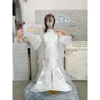 ราคา ชุดราตรีเด็ก หน้าร้านอยู่รัชดา ลองได้ถ่ายรูปจากชุดจริง W18944 สีขาว หางปลา หน้ายาวหลังลาก ระบายเอวฟู สวยหรู (28450438104)