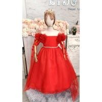 ราคา ชุดราตรีเด็ก หน้าร้านอยู่รัชดา ลองได้ถ่ายรูปจากชุดจริง W18960 สีแดง ตกแต่งด้วยดอกไม้ แขนยาวกระโปรงยาว (28153943921)