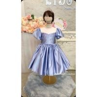 ราคา ชุดราตรีเด็ก ร้านอยู่รัชดา ลองได้ถ่ายรูปจากของจริง W19093 สีฟ้า กระโปรงสั้น (28021372645)