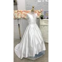 ราคา ชุดราตรีเด็ก หน้าร้านอยู่รัชดา ลองได้ถ่ายรูปเองจากชุดจริง W19016 สีขาว แขนสั้น ประดับ เกร็ดวิ้งๆ กระโปรงหน้ายาวหลังยา (28016486096)