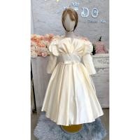 ราคา ชุดราตรีเด็ก หน้าร้านอยู่รัชดา ลองได้ถ่ายรูปจากชุดจริง W18967 สีครีม ชุดจีบอก กระโปรงยาว แขนตู๊กตายาวน่ารัก เรียบหรู (27703945057)