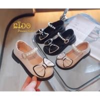 ราคา sรองเท้าเด็ก หน้าร้านอยู่รัชดา ลองได้ H184 สีครีม ดำ ประดับโบว์ สายคาดหน้ามุก สวยน่ารักมาก (27229607139)