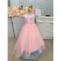 ราคา ชุดราตรีเด็ก ร้านอยู่รัชดา ลองได้ถ่ายรูปจากชุดจริง W19067 สีโอรส แขนสั้น ประดับขนนก กระโปรงหน้ายาวหลังลาก (27171368874)