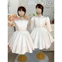 ราคา ชุดราตรีเด็ก ร้านอยู่รัชดา ลองได้ถ่ายรูปจากชุดจริง W19134 สีขาว กระโปรงสั้น เสื้อคลุม แขนยาว น่ารัก คุณหนูมากๆ (26386705214)