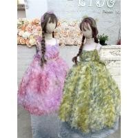 ราคา Sชุดราตรีเด็ก หน้าร้านอยู่รัชดา ลองได้ถ่ายรูปเองจากชุดจริง W19110 สีเขียว ม่วง กระโปรงยาว ไหล่เบี่ยง ติดดอกไม้ทั้งชุด (26336770111)