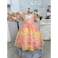 ราคา ชุดราตรีเด็ก ร้านอยู่รัชดา ลองได้ถ่ายรูปจากชุดจริง W19107 สีโอรสสายรุ้ง ชุดดอกไม้ กระโปรงยาวฟู (26236694918)