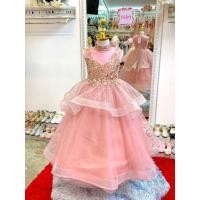 ราคา ชุดราตรีเด็ก หน้าร้านอยู่รัชดา ลองได้ถ่ายรูปจากชุดจริง W18824 สีชมพู เสื้อติดกลิตเตอร์ กระโปรงยาวฟูวุ้งวิ้ง น่ารัก สว (24654024045)