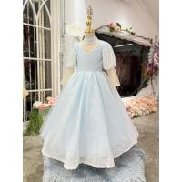 ราคา ชุดราตรีเด็ก หน้าร้านอยู่รัชดา ลองได้ถ่ายรูปจากชุดจริง W18762สีฟ้า แขนยาวตุ๊กตา ชุดยาวเรียบ น่ารักสวยหรู (23483477207)