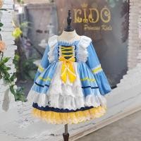 ราคา ชุดราตรีเด็ก หน้าร้านอยู่รัชดา ลองได้ถ่ายรูปจากชุดจริง W18552 สีฟ้า กระโปรงสั้น แขนยาว สลับชายลูกไม้ชุดสไตล์ยุโรป (23242969130)