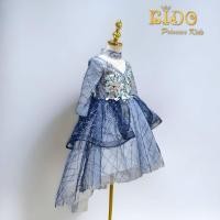 ราคา ชุดราตรีเด็ก หน้าร้านอยู่รัชดา ลองได้ถ่ายรูปจากชุดจริง W18536 สีน้ำเงิน แขนยาว กระโปรงหน้าสั้นหลังยาว (22776460177)