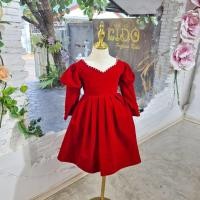 ราคา ชุดราตรีเด็ก หน้าร้านอยู่รัชดา ลองได้ถ่ายรูปจากชุดจริง W18481สีแดง แขนตุ๊กตา กระโปรงสั้น (22668453365)