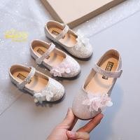 ราคา sรองเท้าเด็กออกงาน หน้าร้านอยู่รัชดา ลองได้ H113 สีครีม สีชมพู แต่งดอกไม้ด้านหน้า (19592919730)