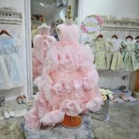 ราคา ชุดราตรีเด็ก หน้าร้านอยู่รัชดา ลองได้ถ่ายรูปจากชุดจริง W18550 สีชมพู แขนสั้น กระโปรงหน้ายาวหลังยาวฟูระบายดอก (18489463023)